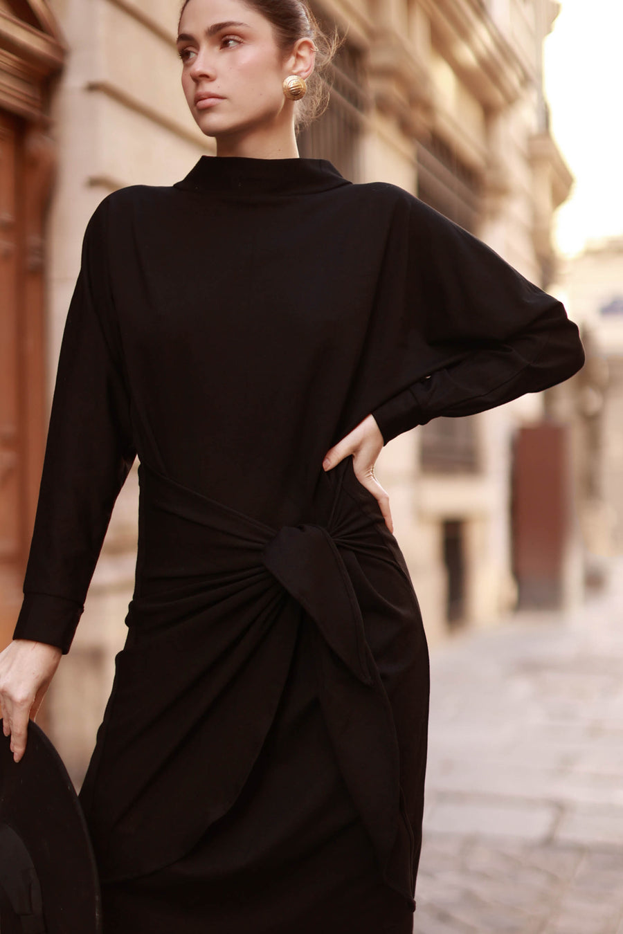 Classic Black Wrap Dress