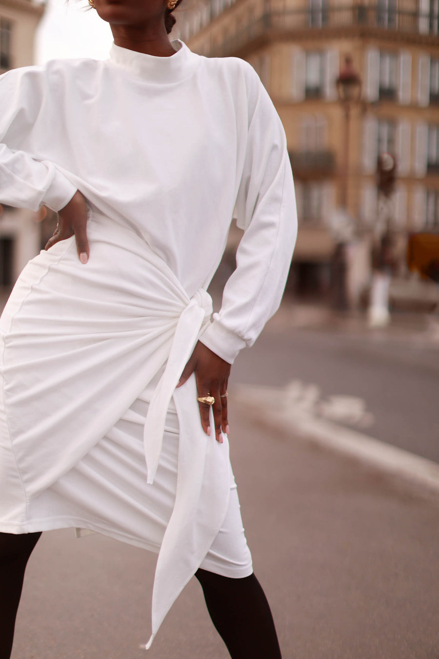 Classic White Wrap Dress