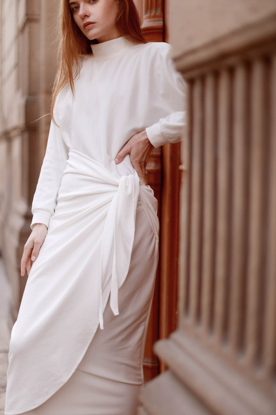 Classic Maxi White Wrap Dress